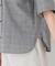 麻混チェック三角巾シャツ