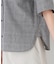 麻混チェック三角巾シャツ