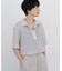 ◆リーフ格子レース　ポロＴシャツ