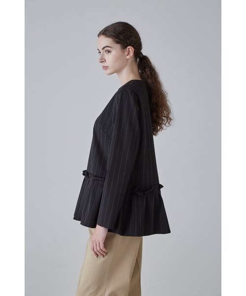 アドーア　ファインストライプブラウス　ペプラム38 ファインストライプブラウス｜アドーアの通販｜&mall（アンドモール