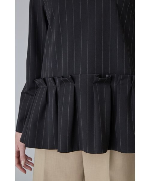 アドーアファインストライプブラウスペプラム38