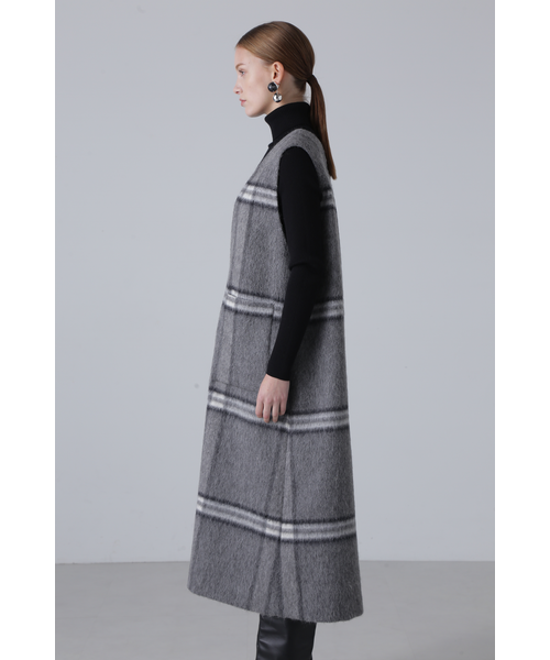 アルパカシャギーチェックワンピース｜アドーアの通販｜&mall（アンド