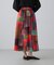 アブストラクトブロッキングプリントスカート