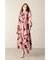 ◆スカーフプリントロングワンピース