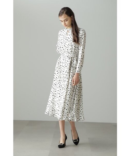 東京カレンダーコラボ］ランダムドットキーネックワンピース｜ピンキー  