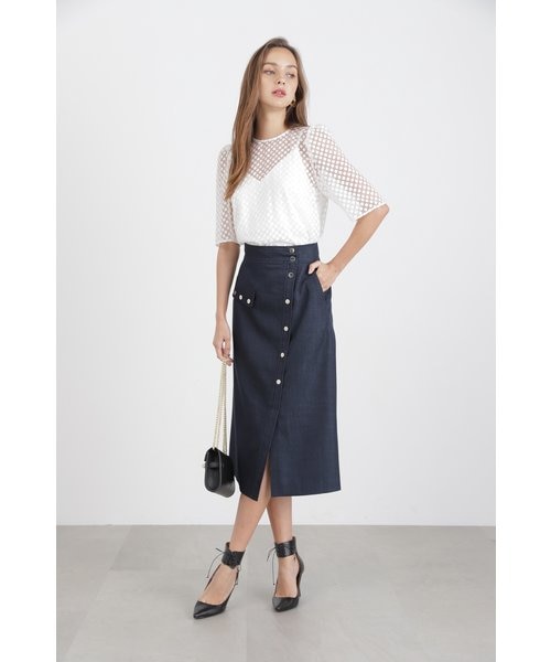 Pinky&Dianneメタルドットポイントスカート サイズ38 メタルドットポイントスカート｜ピンキーアンドダイアンの通販