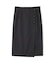 フロントボタンウール混スカート