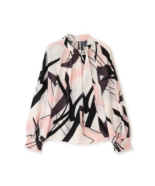 美品PINKY&DIANNE [WEB限定]ジオメトリックアートプリントブラウス ◇ジオメトリックアートプリントブラウス｜ピンキーアンド