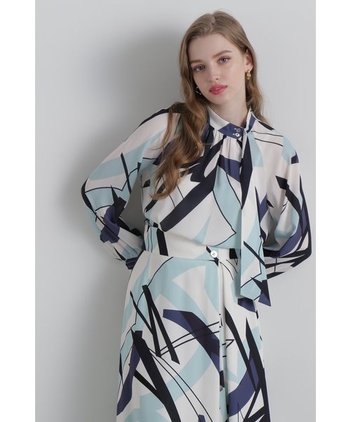 美品 ピンキーアンドダイアン web限定 ジオメトリックアートプリントブラウス ◇ジオメトリックアートプリントブラウス｜ピンキーアンドダイアンの