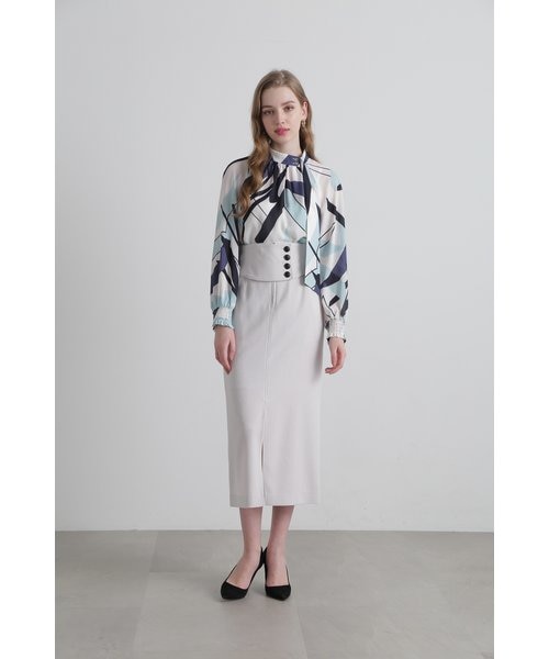 美品PINKY&DIANNE [WEB限定]ジオメトリックアートプリントブラウス ◇ジオメトリックアートプリントブラウス｜ピンキーアンド