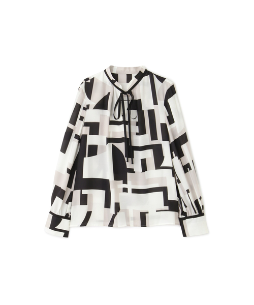 新品、未使用PINKY&DIANNE サークルジオメトリックプリントブラウス ◇サークルジオメトリックプリントブラウス（0315110100