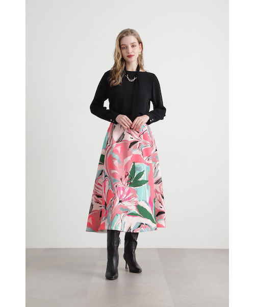 ◇アートフラワープリントスカート｜ピンキーアンドダイアンの通販