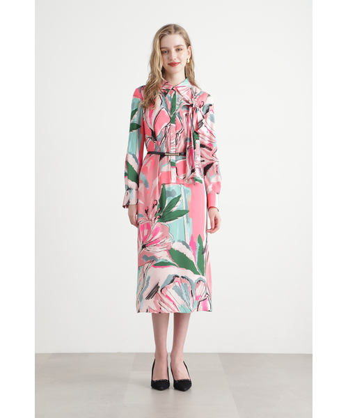 ◇アートフラワープリントワンピース｜ピンキーアンドダイアンの通販