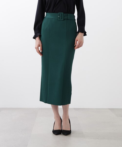 spickandspan シフォン刺繍タイトスカート ジップタイトスカート【洗濯機洗い可/イージーアイロン