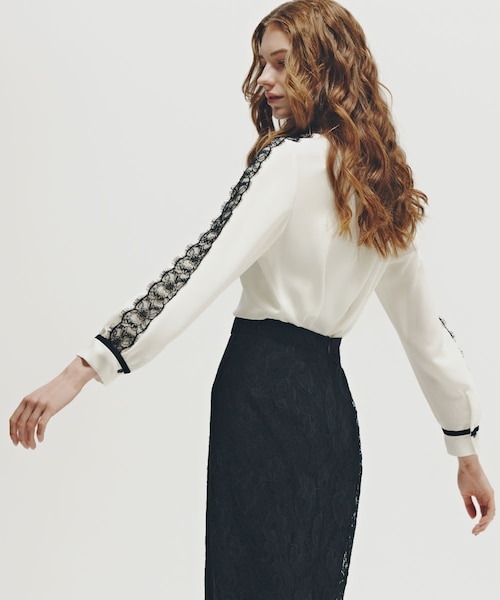 ◇レースコンビバイカラーリボンブラウス｜ピンキーアンドダイアンの