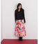 ◆フラワープリントタフタフレアースカート