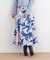 ◆フラワープリントタフタフレアースカート