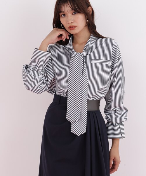 ストライプタイネックシャツ｜ピンキーアンドダイアンの通販｜&mall