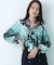 インクフォレストプリントリボンブラウス