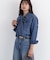 ネックリボンデニムシャツ