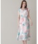 シェードリーフプリントギャザーワンピース