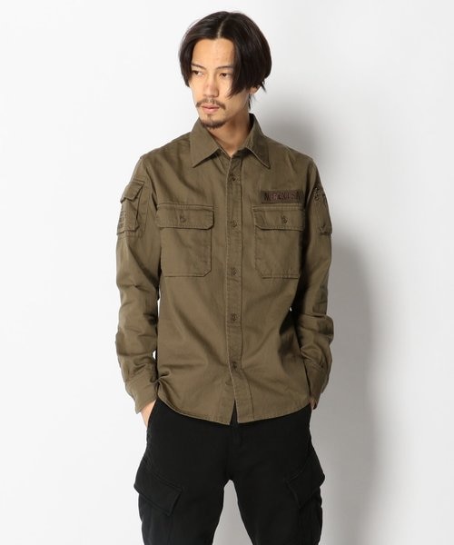 AVIREX／アヴィレックス／FATIGUE KHAKI SHIRT／長袖ファティーグ カーキ シャツ｜アヴィレックス の通販｜&mall（アンドモール）三井ショッピングパーク公式通販