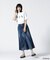 《直営店限定》 REMAKE STRETCH DENIM NAVY SKIRT／ リメイクストレッチデニムスカート
