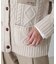 NYLON COMBI CABLE KNIT CARDIGAN／ナイロンコンビ ケーブルニットカ