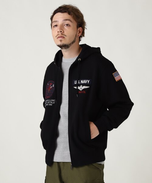 AMERICANA アメリカーナSide Zip Parka ネイビー 新品】アパルトモン