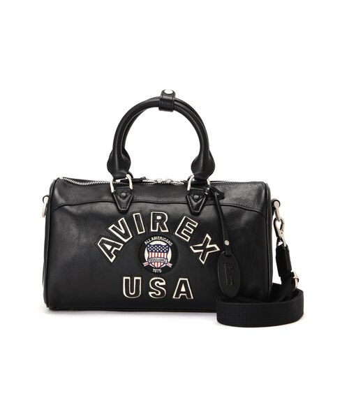 美品✨AVIREX 直営店別注 バーシティ ミニダッフル 本革 2WAY 直営店別注》VARSITY LEATHER MINI DUFFLE BAG ／ バーシティレザー