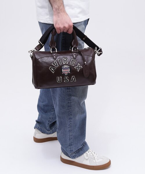 直営店別注》VARSITY LEATHER MINI DUFFLE BAG ／ バーシティレザー