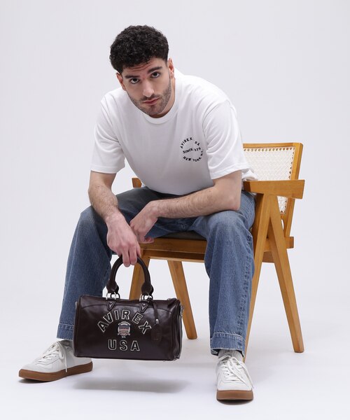 直営店別注》VARSITY LEATHER MINI DUFFLE BAG ／ バーシティレザー