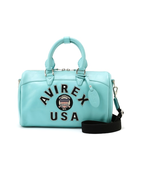 美品✨AVIREX 直営店別注 バーシティ ミニダッフル 本革 2WAY 直営店別注》VARSITY LEATHER MINI DUFFLE BAG ／ バーシティレザー
