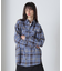 《直営店限定》COTTON WIDE CHECK EMB SHIRTS USAF／コットンワイドチェ