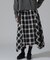 WAFFLE OMBRE CHECK IRREGULAR SKIRT／ワッフルオンブレチェック イレギュラースカート