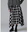 WAFFLE OMBRE CHECK IRREGULAR SKIRT／ワッフルオンブレチェック イレギュラースカート