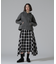 WAFFLE OMBRE CHECK IRREGULAR SKIRT／ワッフルオンブレチェック イレギュラースカート