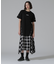 WAFFLE OMBRE CHECK IRREGULAR SKIRT／ワッフルオンブレチェック イレギュラースカート