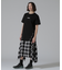 WAFFLE OMBRE CHECK IRREGULAR SKIRT／ワッフルオンブレチェック イレギュラースカート