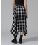 WAFFLE OMBRE CHECK IRREGULAR SKIRT／ワッフルオンブレチェック イレギュラースカート