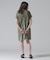 BACK FLARE SATIN CAMO COMBI ONE PIECE／バックフレアーサテンカモコンビワンピース