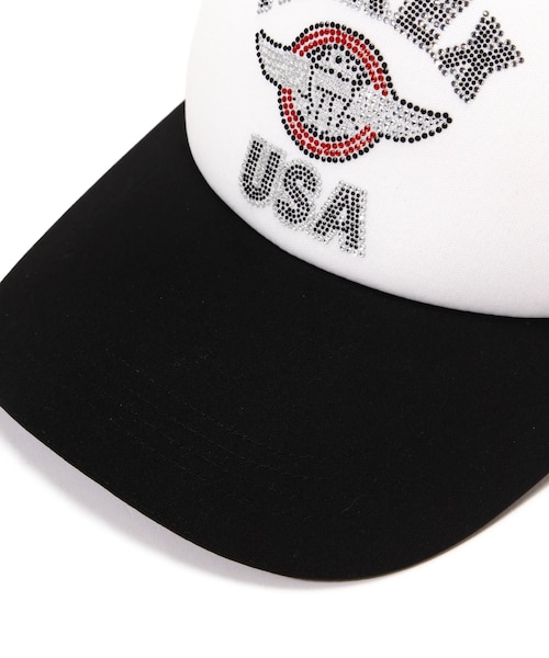 WOMAN／直営店限定》RHINESTONE VARSITY LOGO MESH CAP／ライン