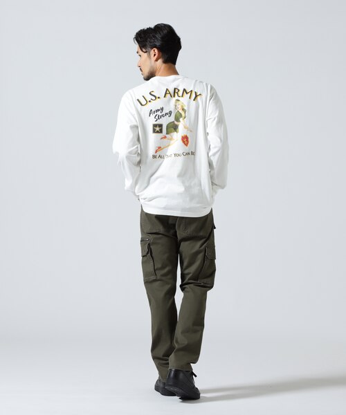 L AVIREX ピンナップガール バックプリント ロンT ホワイト And A（アンドエー）の「AVIREX アヴィレックス &frasl; NAVY SEALS PINUP