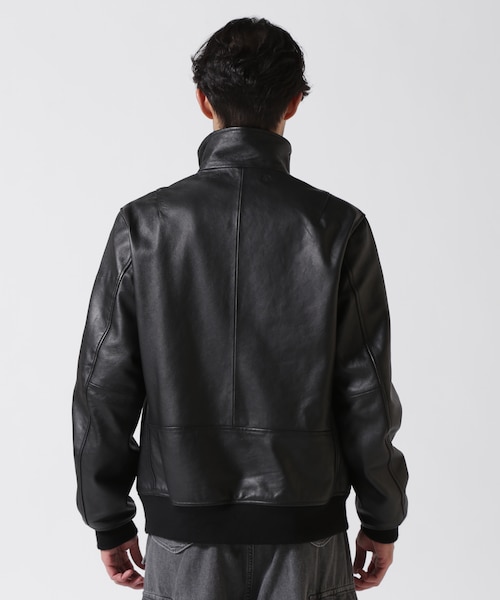 STAND LEATHER MA-1 MOD JACKET ／ スタンド レザー MA-1