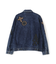 LEATHER PATCH DENIM JACKET