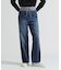 WAIST RIB COLOR BLOCKED DENIM PANTS
