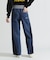 WAIST RIB COLOR BLOCKED DENIM PANTS
