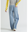 WAIST RIB COLOR BLOCKED DENIM PANTS