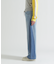 WAIST RIB COLOR BLOCKED DENIM PANTS