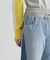 WAIST RIB COLOR BLOCKED DENIM PANTS